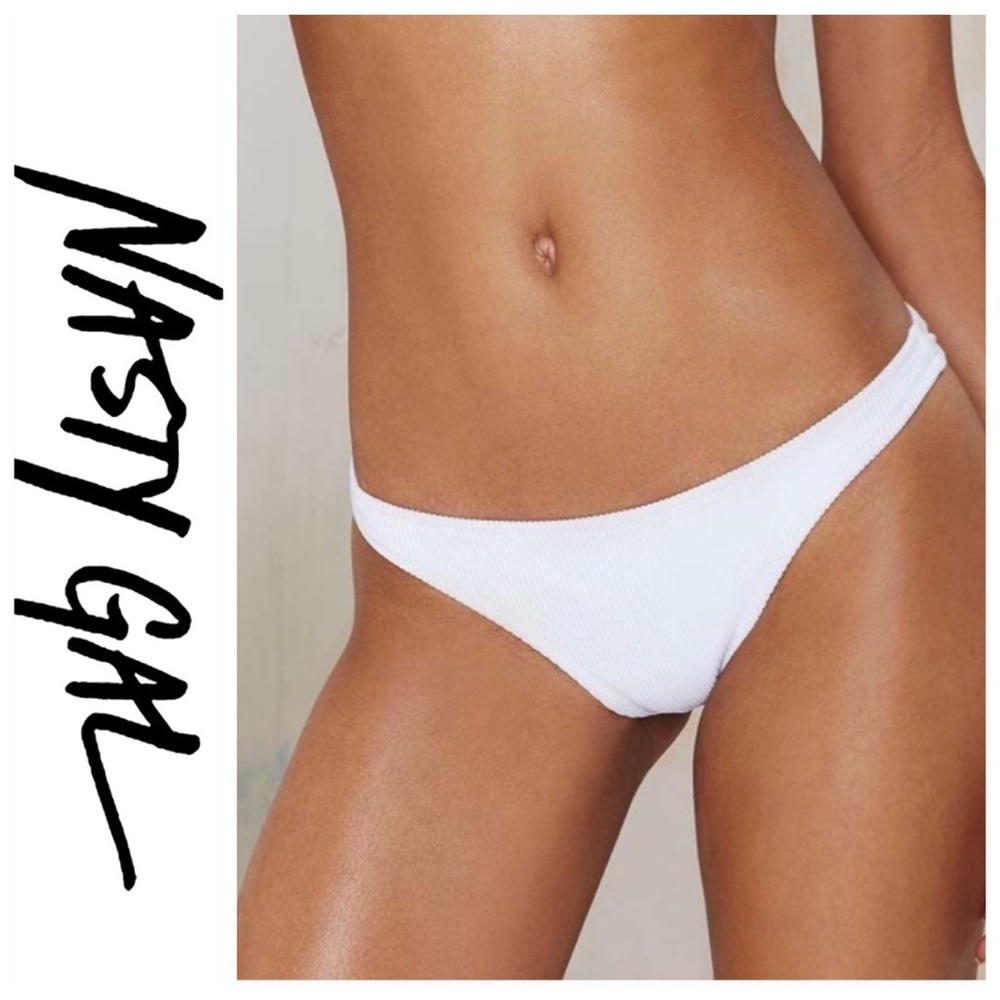 💕SALE💕 Nasty Gal White Alina Bikini Bottoms - Picture 1 of 5